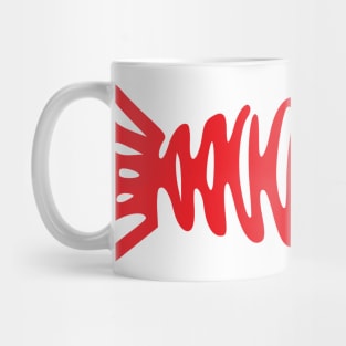 Red Fish Skeleton Mug